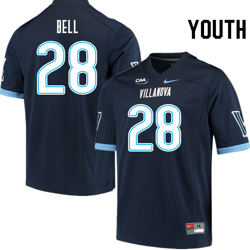 Youth #28 Brendan Bell Villanova Wildcats College Football Jerseys Stitched Sale-Navy